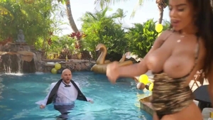 Big Butts Like It Big: Victoria June wearing dress cumshot