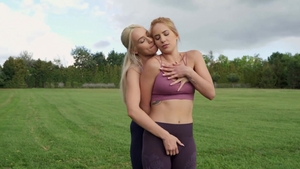 WeLiveTogether: Inked Amy Douxxx yoga in the bra