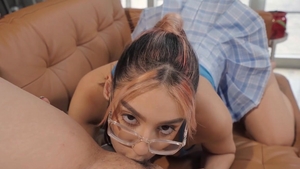 Hot Girls Game: Latina in glasses tongue kissing