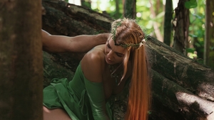 He finds a horny girl in his jungle paradise